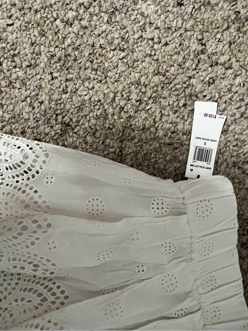 White Eyelet Midi Skirt size small Nordstrom NWt - Picture 4 of 4